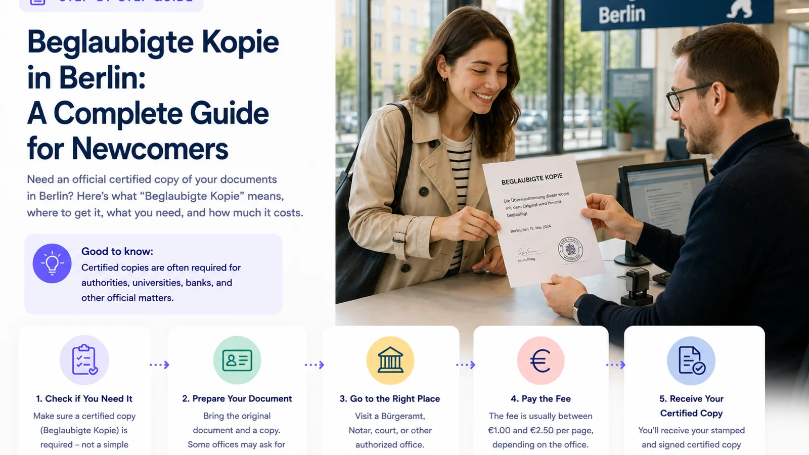 Beglaubigte Kopie in Berlin: Newcomer Guide