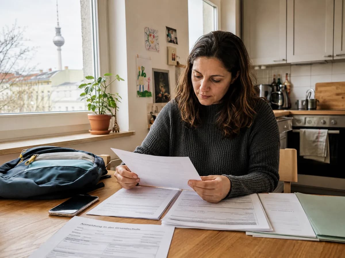 A SettlyGo helper supporting a practical Berlin appointment or phone call