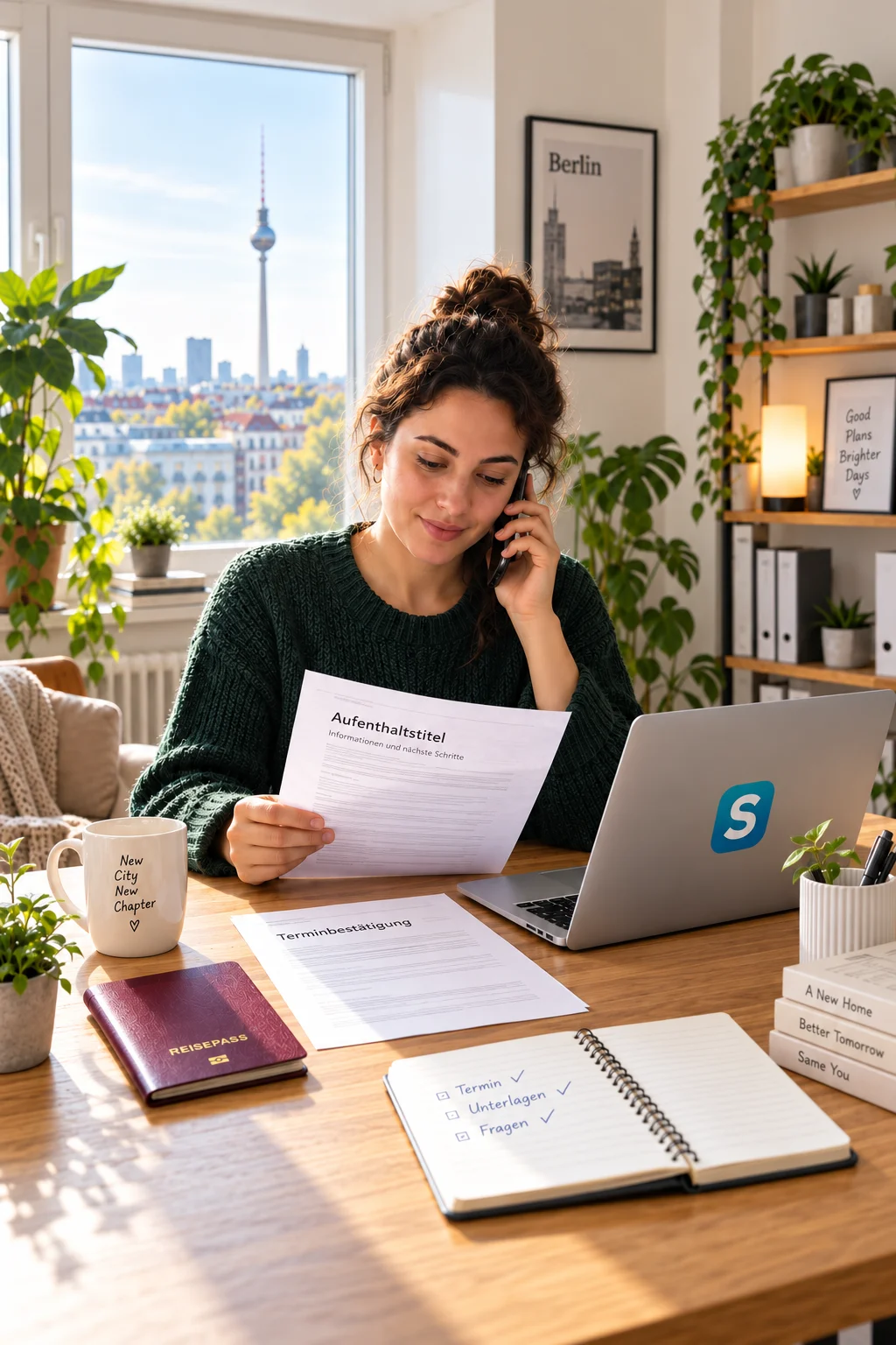 Ein SettlyGo Helper unterstützt bei einem praktischen Termin oder Telefonat in Berlin